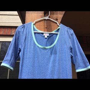 LuLaRoe Ana dress L blue